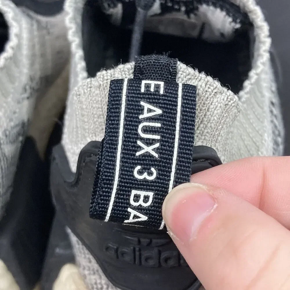 Adidas NMD R1 Primeknit -Men's Sz 5 -Black/White/Gray Sesame 2018 Shoes - AQ0899